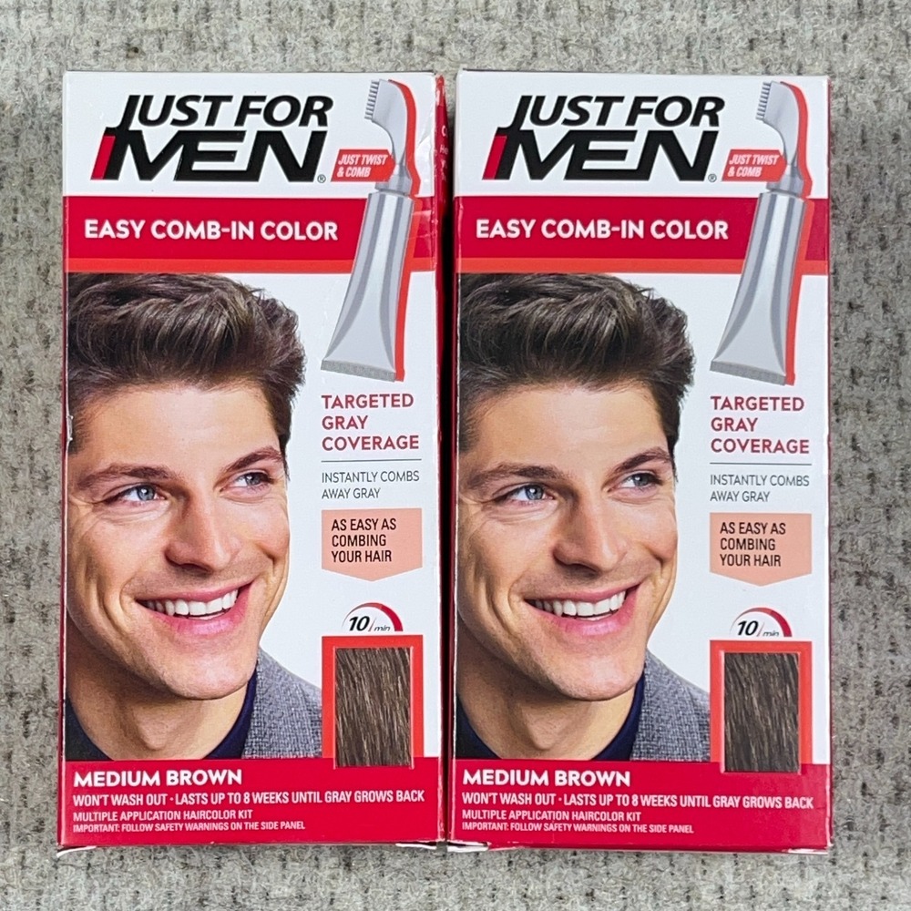 Lot of 2 Just For Men Easy Comb-In Color Medium Brown A- 35